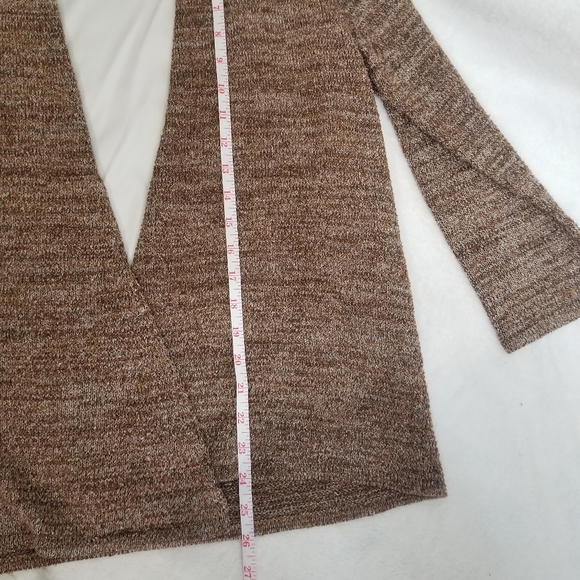 Alfred Dunner Brown Marled Open Front Cardigan 3/4 Sleeve Twin Set Beade… - Picture 10 of 12
